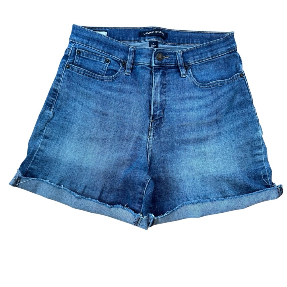 Calvin‎ Klein Blue Jean Shorts High-Waisted Classic
